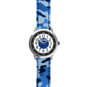 CLOCKODILE Svítící modré chlapecké dětské hodinky ARMY s maskáčovým vzorem