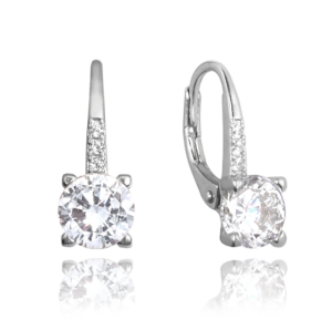 MINET Elegantní stříbrné náušnice s bílým zirkonem