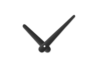 Černé oblé hliníkové ručičky na hodiny 79 mm | 55 mm