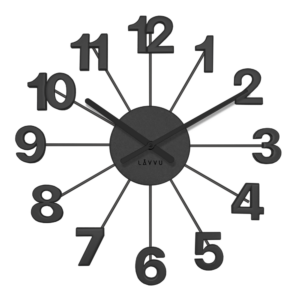 LAVVU Černé antracitové hodiny Nuance vyrobené v Čechách ⌀42cm