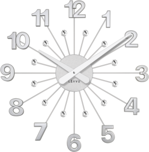 LAVVU Stříbrné hodiny s kameny Nuance vyrobené v Čechách ⌀49cm