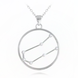 MINET Stříbrný náhrdelník Stars znamení BLÍŽENCI Czech Crystal