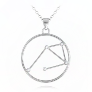 MINET Stříbrný náhrdelník Stars znamení VÁHY Czech Crystal