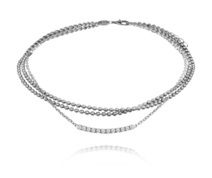 MINET Stříbrný řetízek na kotník se zirkony