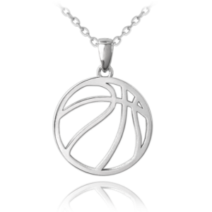 MINET Stříbrný náhrdelník BASKETBALOVÝ MÍČ