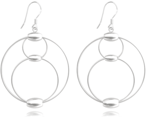 MINET Výrazné stříbrné náušnice KRUHY