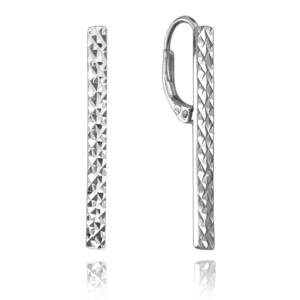 MINET Stříbrné náušnice broušené TYČKY