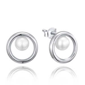 MINET Stříbrné náušnice s přírodními perlami