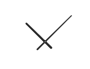 Černé oblé hliníkové ručičky na hodiny 158 mm | 113 mm