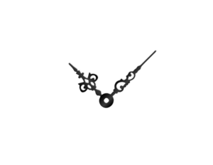 Střední černé hliníkové ručičky na hodiny Antik 43 mm | 32 mm