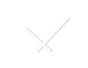 Bílé matné zúžené hliníkové ručičky na hodiny 215 mm | 130 mm