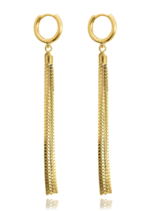 MINET Pozlacené řetízkové stříbrné visací náušnice