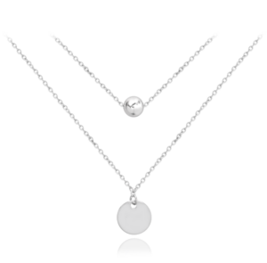 MINET Dvojitý stříbrný náhrdelník ENGRAVE – kroužek pro gravírování