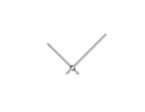 Stříbrné rovné hliníkové ručičky na hodiny 90 mm | 65 mm