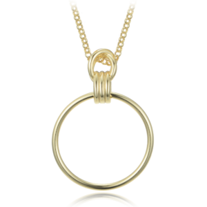 MINET Pozlacený moderní stříbrný náhrdelník kruh