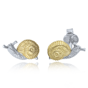 MINET Stříbrné náušnice šneci v kombinaci s pozlaceným stříbrem