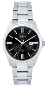 LAVVU Pánské hodinky se safírovým sklem HALLAND Dark Grey