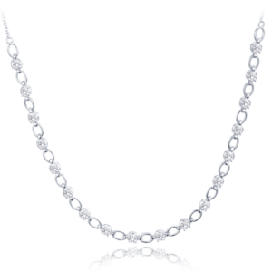 MINET Elegantní stříbrný náhrdelník s bílými zirkony