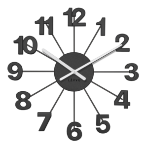 LAVVU Černé antracitové hodiny Nuance vyrobené v Čechách ⌀42cm