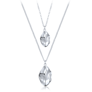 MINET Moderní dvojitý stříbrný náhrdelník