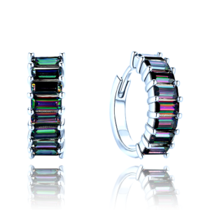 MINET Luxusní stříbrné náušnice se zirkony s povrchovou úpravou