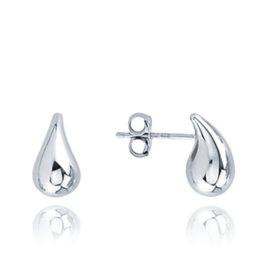 MINET Moderní zlaté náušnice kapky z bílého zlata Au 585/1000 1,10g