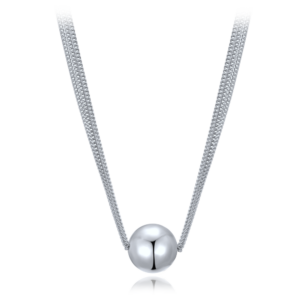 MINET Elegantní stříbrný náhrdelník se třemi řetízky s kuličkou Ag 925/1000 10,25g