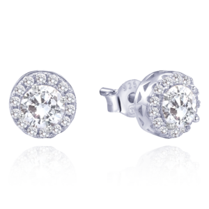 MINET Elegantní stříbrné náušnice s bílými zirkony