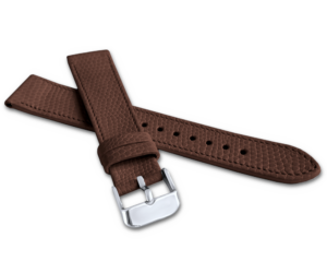 MINET Hnědý řemínek LIZARD se vzorem ještěrky z luxusní kůže Top Grain – 18