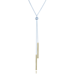 MINET Stříbrný bicolor náhrdelník se stahovacím zapínáním