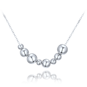 MINET Elegantní stříbrný náhrdelník s kuličkami