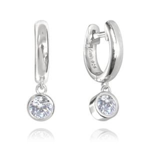 MINET Decentní stříbrné náušnice s bílými zirkony