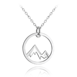 MINET Cestovatelský stříbrný náhrdelník HORY