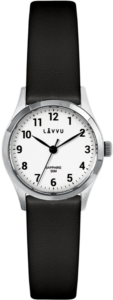 LAVVU Stříbrno-černé dámské hodinky SKIEN se safírovým sklíčkem