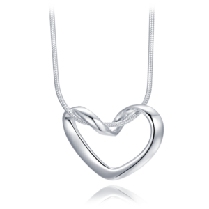 MINET Elegantní stříbrný náhrdelník srdce