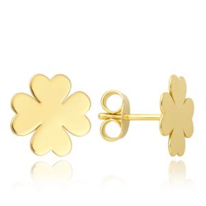 MINET Zlaté náušnice čtyřlístky Au 585/1000 0,70g