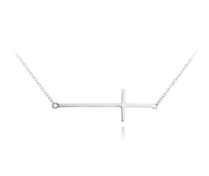 MINET Stříbrný náhrdelník KŘÍŽ ležatý