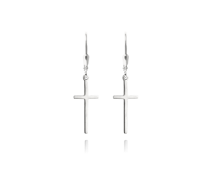 MINET Stříbrné náušnice KŘÍŽE