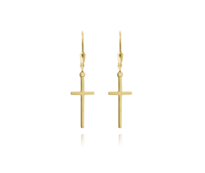 MINET Pozlacené stříbrné náušnice KŘÍŽE