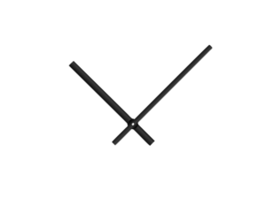 Černé rovné hliníkové ručičky na hodiny 145 mm | 113 mm
