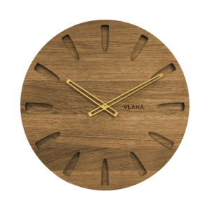 VLAHA Velké dubové hodiny GRAND vyrobené v Čechách se zlatými ručkami ⌀45cm