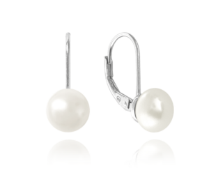 MINET Stříbrné náušnice s bílou perlou