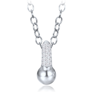 MINET Elegantní stříbrný náhrdelník se zirkonem