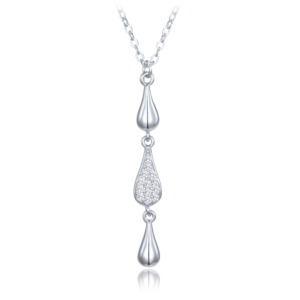 MINET Luxusní stříbrný náhrdelník s bílými zirkony