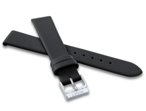 MINET Černý kožený řemínek se stříbrnou sponou – 14