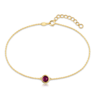 MINET Decentní zlatý náramek s vínovým zirkonem Au 585/1000 0,95g