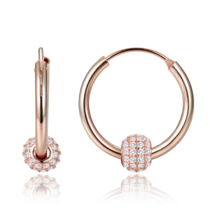 MINET Elegantní pozlacené stříbrné náušnice se zirkony