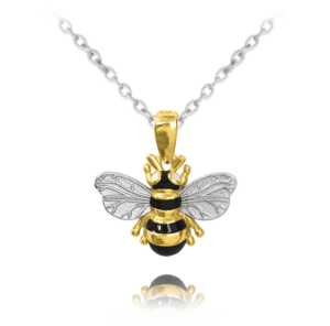 MINET Pozlacený stříbrný náhrdelník VČELKA