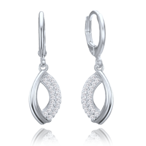MINET Elegantní stříbrné náušnice s bílými zirkony