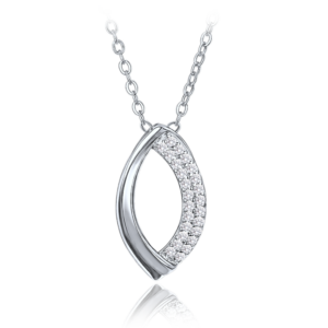 MINET Elegantní stříbrný náhrdelník s bílými zirkony